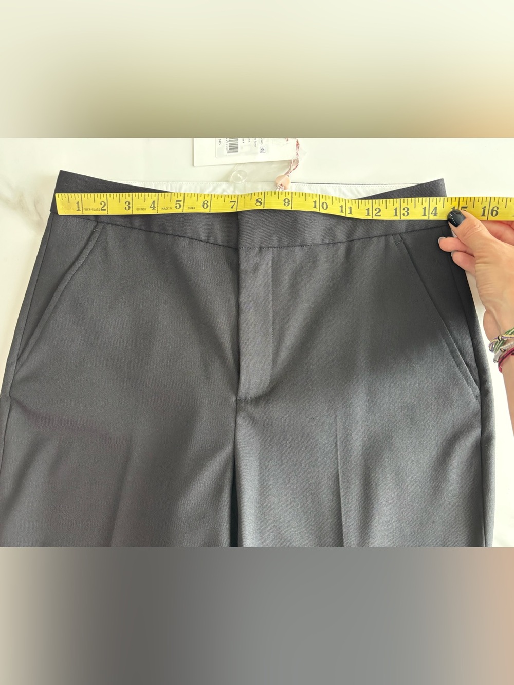 Loveshackfancy Severine Wool Classic Black Straight-Leg Dress Pants Sz US 4 - Picture 7 of 13